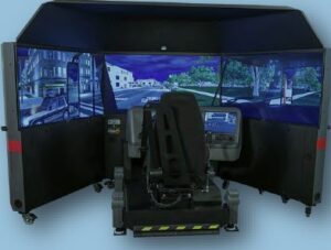 Picture of tractor trailer simulator for training